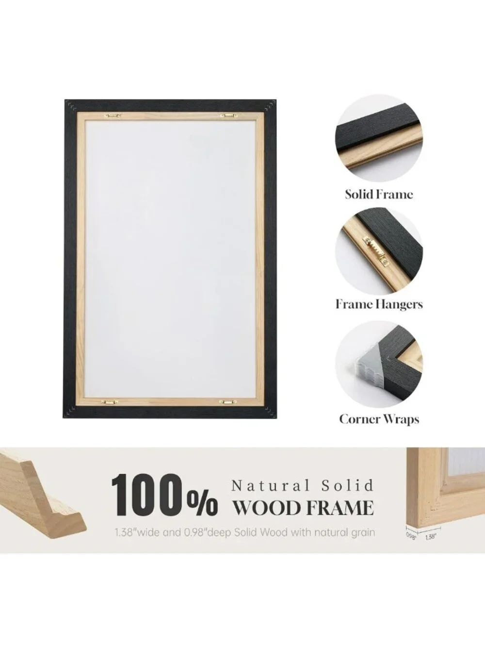 Set of 3 Framed Modern Minimalist Neutral Abstract Wall Art Prints, 16x24 In